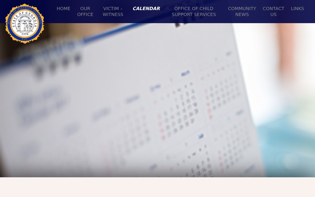 Toombs Judicial Circuit calendar page for Warren criminal settings