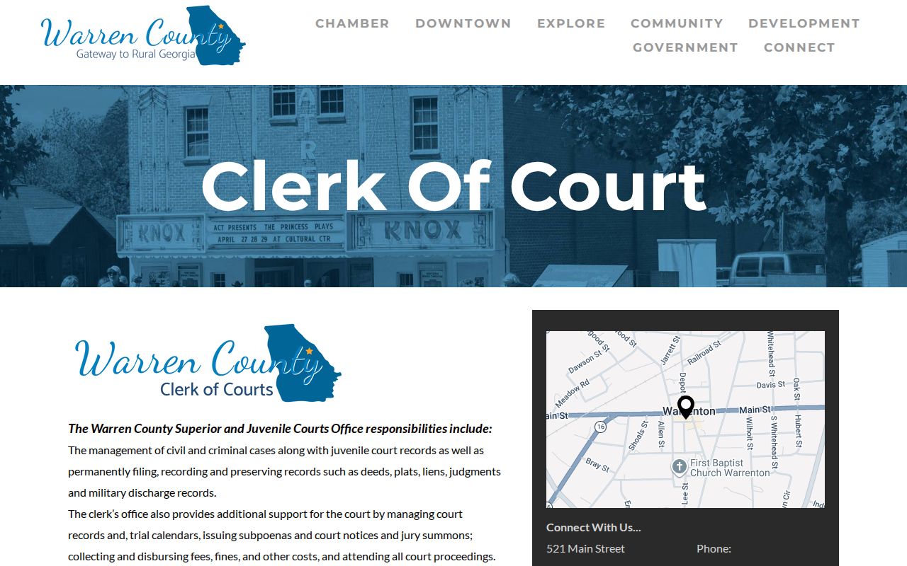 Warren County court docket clerk duties and access